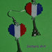 Orecchini "Cuore di Francia" con pendente realizzato con perline Miyuki delica