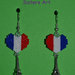 Orecchini "Cuore di Francia" con pendente realizzato con perline Miyuki delica