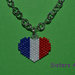 Collana "Cuore di Francia"  con pendente realizzato con perline Miyuki delica