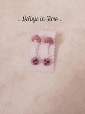 Coppia Orecchini a Biscottino in fimo  Pair Earrings Cookie polymer clay