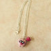 collana con maialino e cuore in fimo  necklace with polymer clay pig and heart