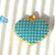 5 charms cuore smaltato azzurro 13x11mm