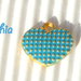 5 charms cuore smaltato azzurro 13x11mm
