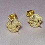 Perni per orecchini in ottone placcati oro satinati con zircone (misura piccola)