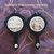 Orecchini pendenti vintage in feltro decorato serie "Specchio"