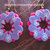 Orecchini in feltro decorato serie "Fiore forato" fatti a mano