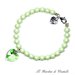 Bracciale con perle pastello e cuore di cristallo Swarovski verde fatto a mano – Primula