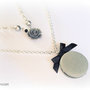 Collana Double con Macaron in pasta polimerica col. grigio