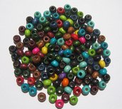 150pz Perline in legno multicolore