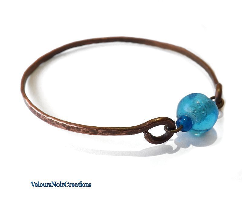 Bracciale In Rame Puro Martellato – Regolabile Unisex, Stile Hippie Boho – Fatto A Mano In Nepal - 6