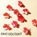 10 Ciondoli in Fimo a forma di fiore rosso/ rosa