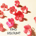 10 Ciondoli in Fimo a forma di fiore rosso/ rosa
