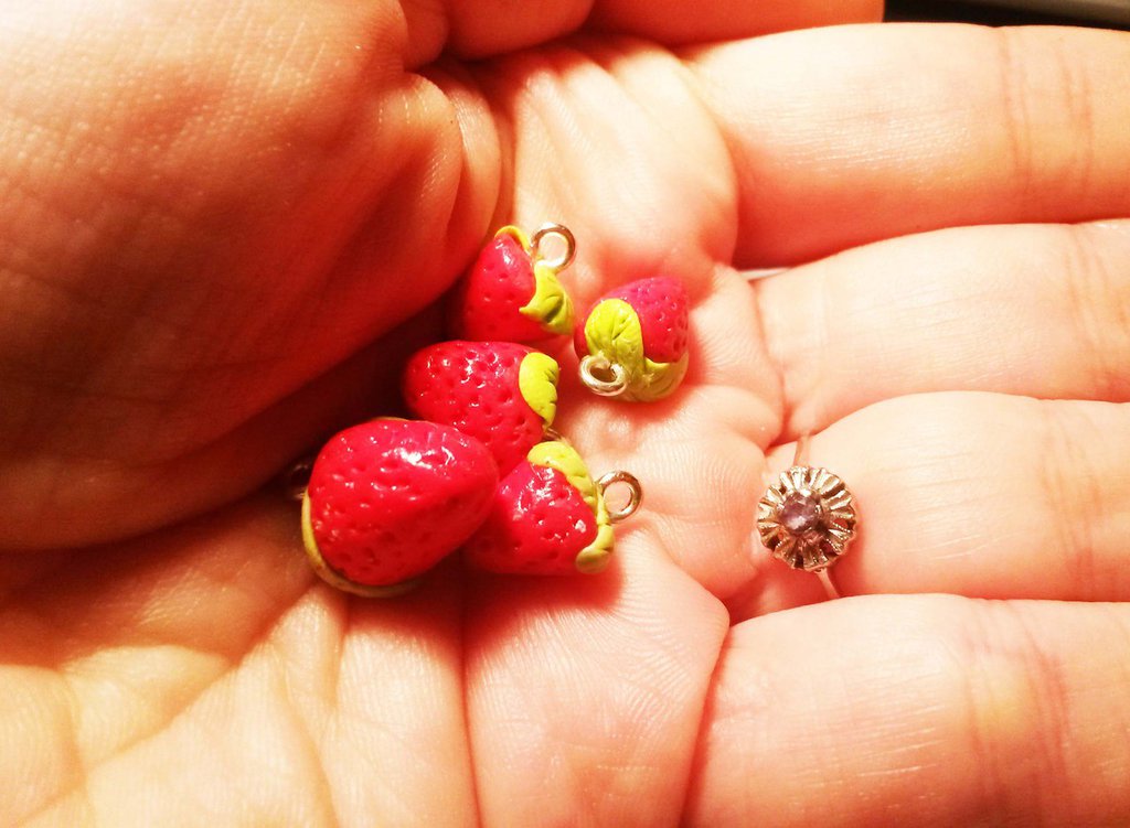 Cordino per telefono a forma di fragola, alla moda, con cordino, per borse, ciondoli, ornamenti da appendere, cordino, Rosso, Taglia unica