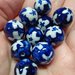 10 Perline in Porcellana Blu