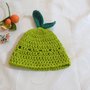 Cappellino mela verde bambini realizzato ad uncinetto in lana