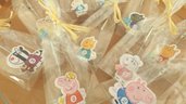 INSERZIONE RISERVATA PER LUANA - 20 portafoto clip con PEPPA PIG e PERSONAGGI - legno e fimo