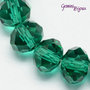 Lotto 10 rondelle in vetro sfaccettate 10x7 verde smeraldo