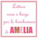 Letterina A rosa e beige per le bomboniere del battesimo di Amelia