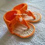 Infradito neonato a uncinetto arancioni
