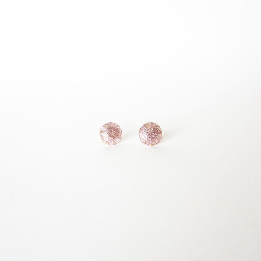 Orecchini boccole cerchi in oro rosa 18 kt con zirconi
