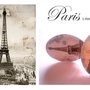 Anello regolabile "Paris" cabochon ovale con immagine Parigi