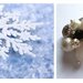 Anello regolabile "Winter" agata, quarzo, perla, cristallo, fiocco di neve