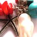 Anello regolabile "Starfish" in metallo argentato con turchese,corallo,madreperla