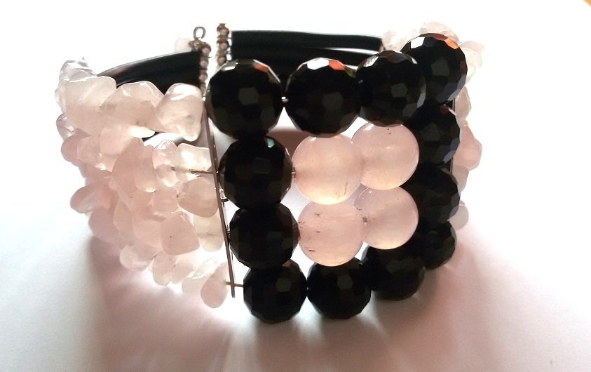 Philip Jones Bracciale In Quarzo Rosa Sfaccettato - Gioiello Donna