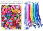 Bracciali "Colorful crystals" rete tubolare con cristalli 12 colori