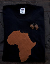 T-shirt 100% Organic AFRICA - Bianca o nera unisex (Taglia M)