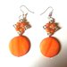 Orecchini "Starry orange" con madreperla e agata arancione