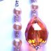 Orecchini "Crystal pearl drop" con goccia di cristallo marrone e perle