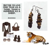 Orecchini "Simply tiger" con chips occhio di tigre marrone e argento