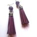 Orecchini "Purple tassels" nappine/nappette in simlpelle viola e ametista