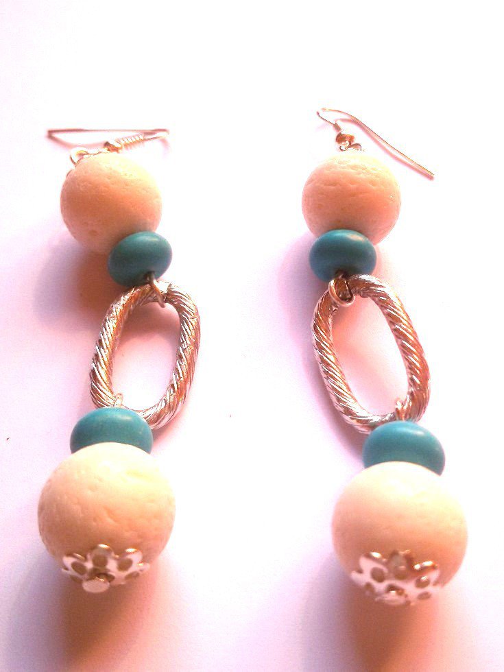 Orecchino A Cerchio Con Un Ciondolo Con Pietra Verde A Goccia Orecchino A Cerchi - Foto 5