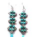 Orecchini "Starry turquoise" argentati lunghi con perline di turchese