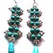 Orecchini "Starry turquoise" argentati lunghi con perline di turchese