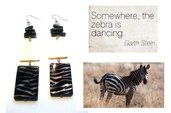 Orecchini "Zebra" madreperla nero & bianco