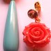 Orecchini "Blue rose drops" con goccia di turchese, rosa e cristallo
