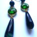 Orecchini "Crystal blue drop" agata blu e cristallo verde