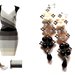 Orecchini "Starry ombre black" perle bianche, agata grigia, onice nero ed elementi argentati