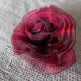 GRANDE Rosa rossa fermaglio capelli - spilla in organza