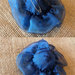 PICCOLA Rosa blu fermaglio capelli - spilla in organza