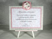 Targhetta con scarpette versione rosa - regalo bomboniera madrina padrino Battesimo