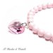 Bracciale con perle pastello e cuore di cristallo Swarovski rosa fatto a mano – Primula