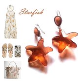 Orecchini "Starfish Jelly" stella di mare plexiglass trasparente marrone