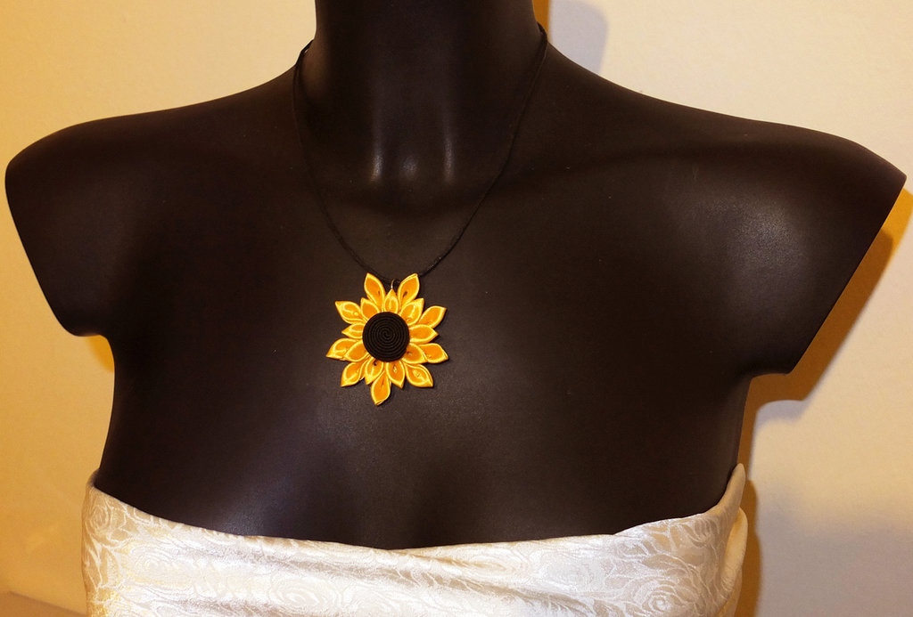 Ciondolo Girasole In Oro 14k Vermeil – Fatto A Mano – Esquivel And Fees SF2-PVM