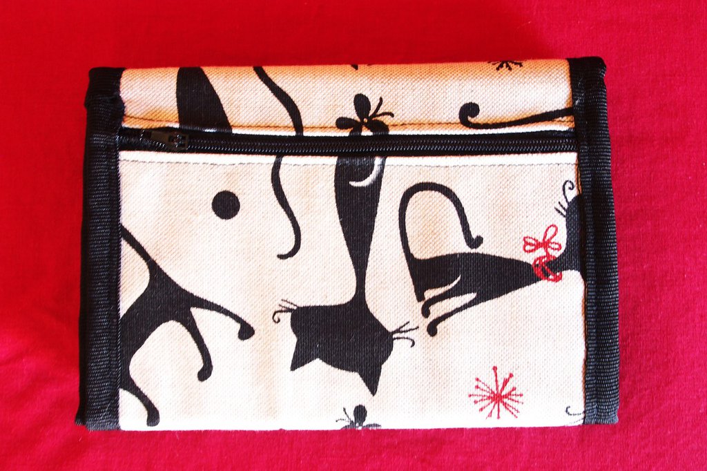 Portafoglio Corto In Pelle PU Con Gatto Nero E Cerniera - Blu, 13.5x11.5x3.5 Cm, Per Donne E Ragazze, Stile Casual - 2