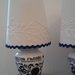 Coppia di lampade abat-jour bianco e blu vasetti vintage