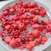 35 grammi Assortimenti Perline in noce di Cocco e Legno color Corallo Rosa e Acrilico